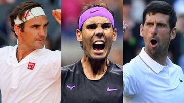Federer, Nadal y Djokovic, los tres dominadores del circuito ATP.