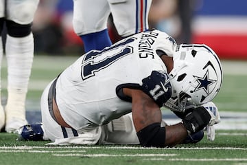 Down and out | Micah Parsons of the Dallas Cowboys late in the game against the New York Giants.