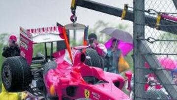 <b>ABANDONO. </b>Felipe Massa tuvo un buen arranque de carrera, pero el coche se le quedó parado por avería.