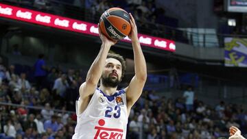 Sergio Llull, jugador del Real Madrid, ante el Anadolu Efes.