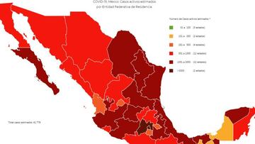 Mapa y casos de coronavirus en México por estados hoy 22 de agosto