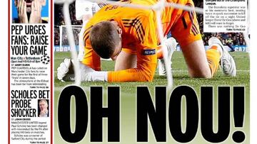 De Gea protagoniza la portada de Mirror bajo el titular 'Oh Nou!'