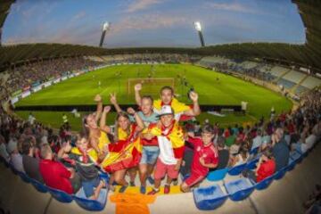 Gran ambiente durante el entrenamiento de la selección. 
