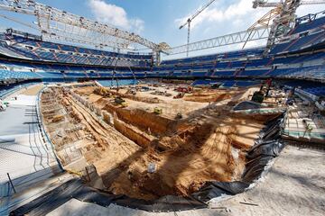 Obras del Santiago Bernabéu: la cubierta empieza a coger forma