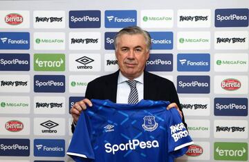 Everton unveil new manager Carlo Ancelotti at Goodison Park on December 23, 2019 in Liverpool, England. (Photo by Jan Kruger/Getty Images)