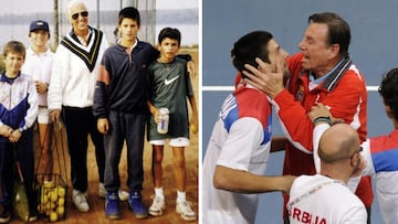 Novak Djokovic, con Jelena Gencic, a la izquierda, y con Nikola Pilic, a la derecha.
