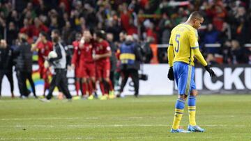 Martin Olsson tras la derrota de Suecia. 