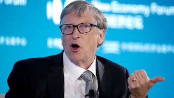 FILE PHOTO: Bill Gates, Co-Chair of Bill &amp; Melinda Gates Foundation, attends a conversation at the 2019 New Economy Forum in Beijing, China November 21, 2019. REUTERS/Jason Lee/File Photo/File Photo