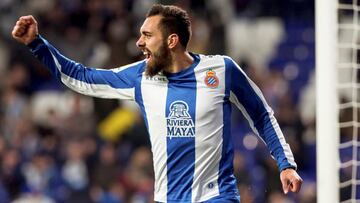 El delantero del Espanyol, Borja Iglesias, durante un partido.