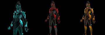 Estilos Fotonegativo, Apagón Escarlata y Realidad Dorada del skin Shanta