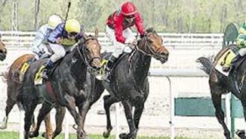 <b>CAMINO DE LA POULE. </b>Bolas Nuevas, superando a Colonial, Lord Vell y el remate final de Boabdil.