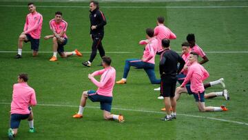 El Atlético se ejercita en la previa de la final de la Europa League.