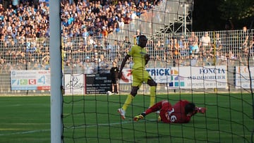 Ekambi, en el partido entre Villarreal y Olympique de Marsella.