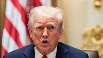 FILE PHOTO: U.S. President Donald Trump speaks during a cabinet meeting at the White House in Washington, D.C., U.S., October 9, 2025. REUTERS/Evelyn Hockstein/File Photo