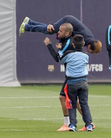 Los jugadores del Barça se lo pasaron como niños