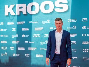 Toni Kroos attends the world premiere of the film "Kroos" at Cinedom in Cologne, Germany.