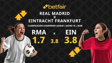 Real Madrid vs. Eintracht de Frankfurt: horario, dónde ver, pronósticos y cuadro