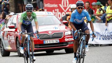 Alejandro Valverde y Nairo Quintana, durante la pasada Vuelta a Espa&ntilde;a.