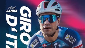 Cartel con el que el equipo Soudal Quick-Step ha anunciado que Mikel Landa correrá el Giro de Italia 2025.