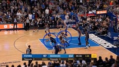 Doncic y la jugada para el público a 1' del final