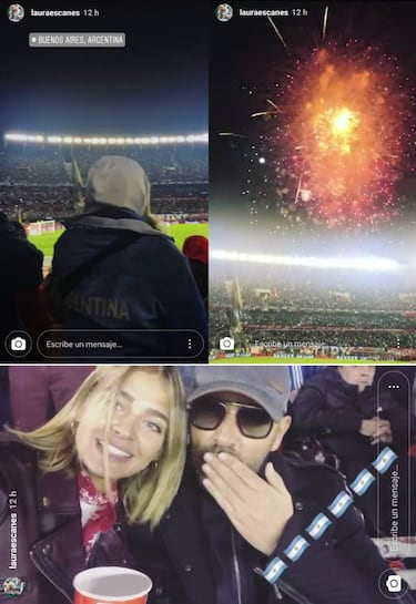 Risto y Laura Escanes no se pierden a Messi en Argentina