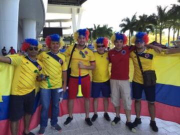 Los colombianos residentes en Miami esperan una victoria sobre Haití.