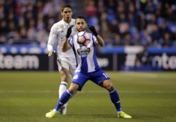 Florin Andone y Raphael Varane.