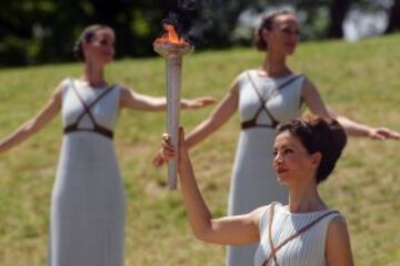 El perfecto ensayo del encendido de la llama olímpica