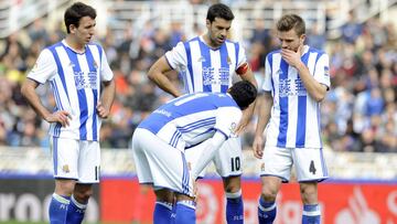 Xabi Prieto, Illarramendi, Oyarzabal y Vela, jugadores de la Real Sociedad