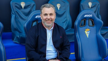 Sergio González en el banquillo del Nuevo Mirandilla.
