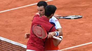 Novak Djokovic y Roberto Bautista.