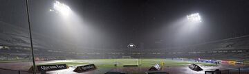 La fuerte lluvia que suspendió el Pumas vs Celaya en imágenes
