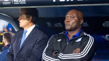 Jorge Pinto y Freddy Rinc&oacute;n durante un partido con Millonarios en 2019