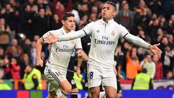 Mariano celebra el gol del empate ante el Deportivo.