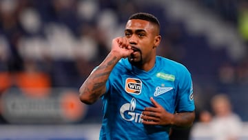 El jugador del Zenit, Malcom, celebra un gol en la liga rusa contra el Sochi.