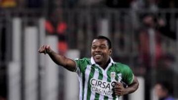 Pabón celebra su gol en el Camp Nou.