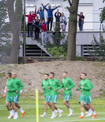 Marruecos se entrena antes del partido frente a España