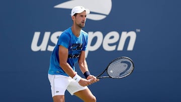 Djokovic entrena en las instalaciones del US Open.