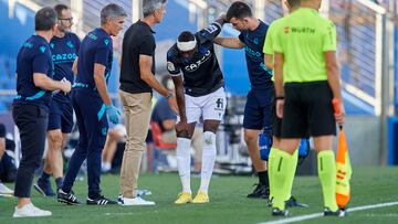 Umar Sadiq centre-forward of Real Sociedad and Nigeria injured during the LaLiga Santander match between Getafe CF and Real Sociedad at Coliseum Alfonso Perez on September 11, 2022 in Getafe, Spain. (Photo by Jose Breton/Pics Action/NurPhoto via Getty Images) lesion
PUBLICADA 13/09/22 NA MA29 1COL