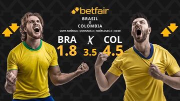 Pronósticos Brasil vs. Colombia: horario, TV, estadísticas y clasificación