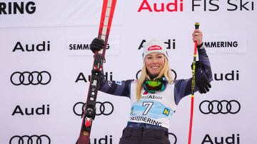 SEMMERING, AUSTRIA - DECEMBER 28: Mikaela Shiffrin of United States competesduring the Audi FIS Alpine Ski World Cup Women´s Giant Slalom on December 28, 2022 in Semmering, Austria. (Photo by Markus Tobisch/SEPA.Media /Getty Images)