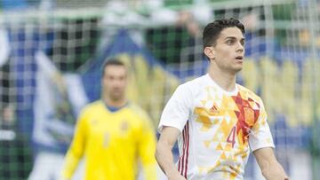 Marc Bartra, con España en el amistoso ante Bosnia.