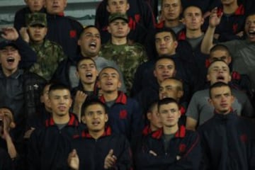 Soldados del Ejército también disfrutaron del partidazo entre Millonarios y Junior