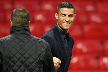 Cristiano Ronaldo pisa de nuevo el césped de Old Trafford. 