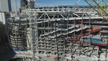 Las obras de remodelaci¨®n del estadio del Real Madrid siguen a buen ritmo y encaran la recta final para su estreno la pr¨®xima temporada.