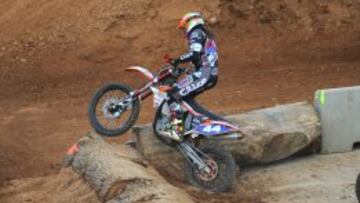 Laia Sanz, durante la prueba de hoy en Barcelona.