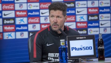 Simeone en rueda de prensa. 