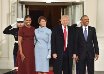 Melania Trump se viste de Jackie Kennedy para entrar en la Casa Blanca