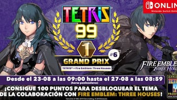 Tetris 99 se une a Fire Emblem: Three Houses para un evento crossover