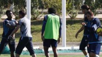 Bronca entre Uche y Chico en el entrenamiento del Almería